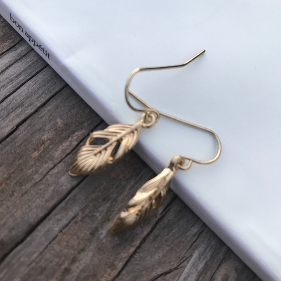 Gold Leaf Earrings - Picture 3 of 3