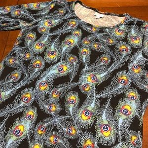 Lularoe Julia-Size XL (peacock feathers)