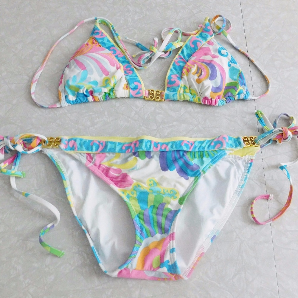 Trina Turk Multi Color Bikini Top and Bottoms