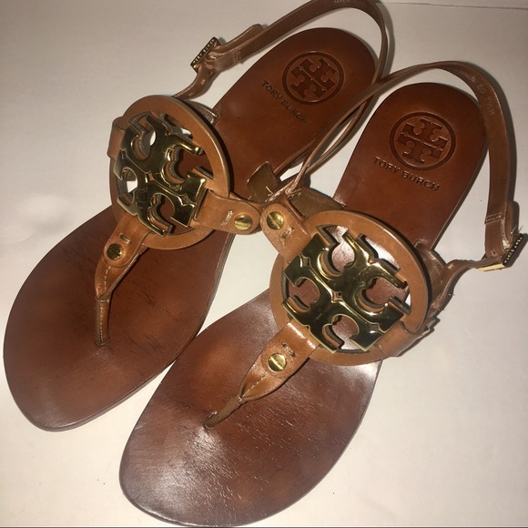 SOLD😎Tory Burch Brown Leather Thong Sandal 7.5 M - Picture 3 of 8