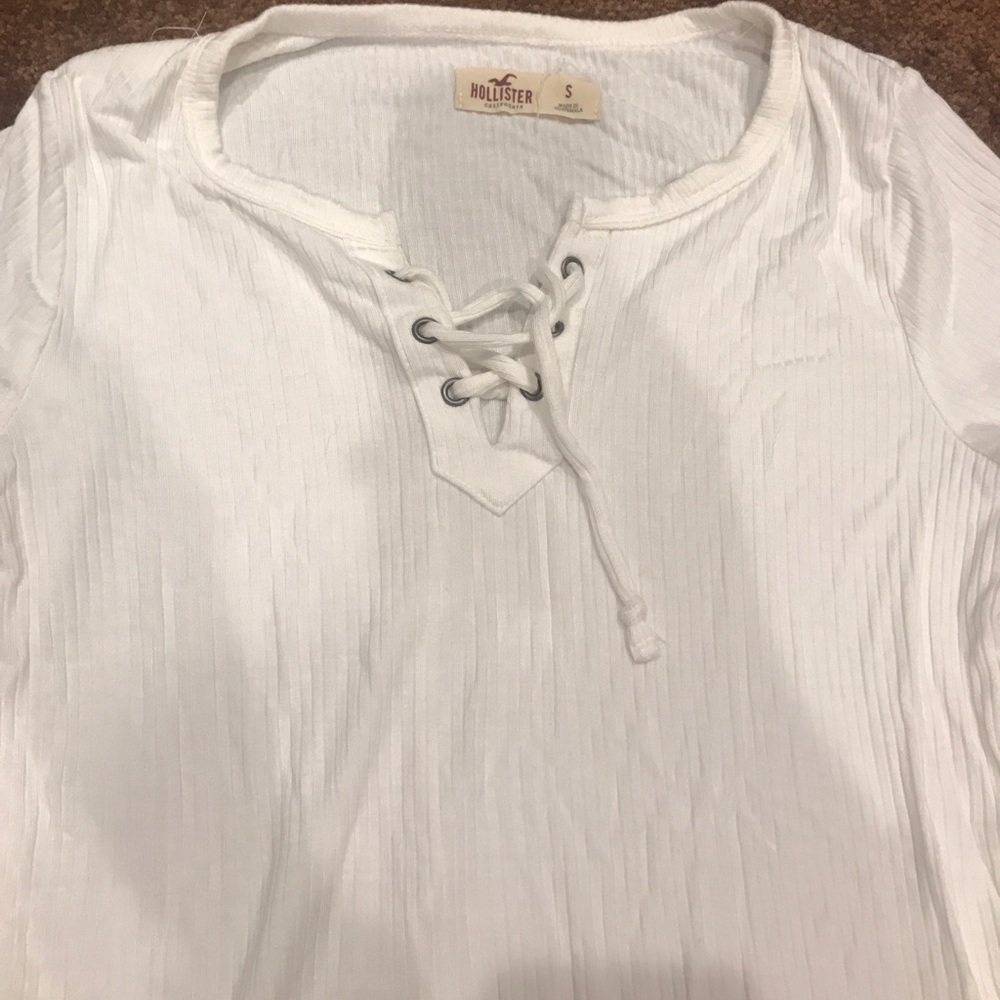 Hollister lace up v neck