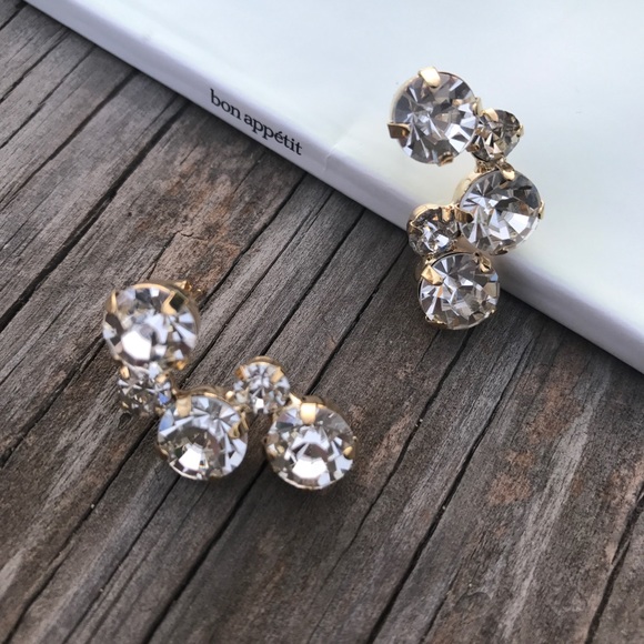 Gold CZ Earrings - Picture 2 of 3