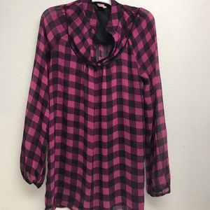 Pink & Black Blouse