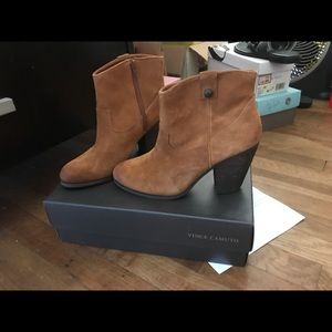 Vince Camuto Cognac color Suede Bootie