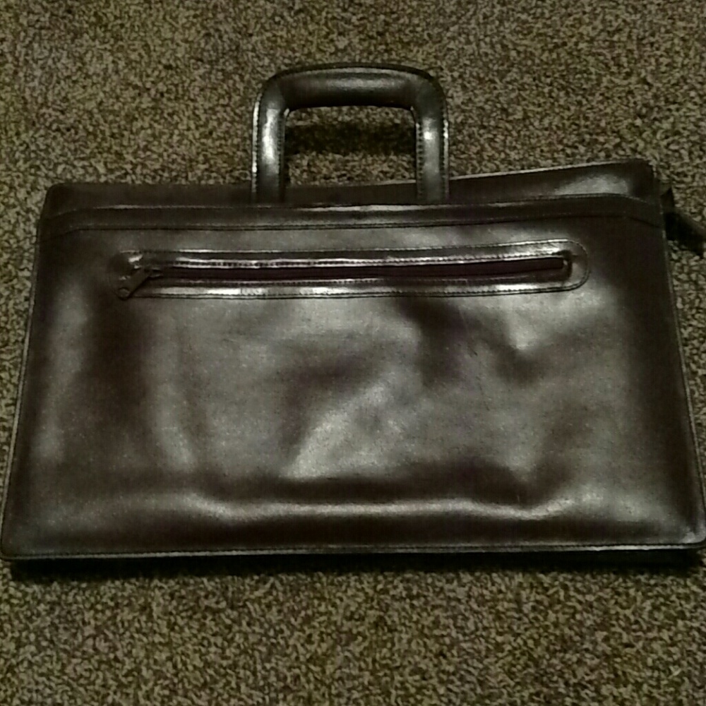 Ladies wine leather briefcase