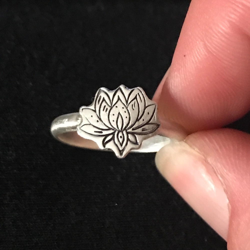Handmade Sterling silver Adjustable Lotus Ring