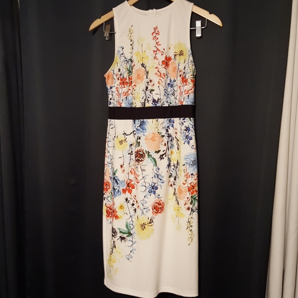 Women's Floral Sleeveless Split Cocktail dress, M