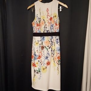 Women's Floral Sleeveless Split Cocktail dress, M