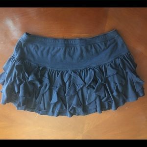 Abercrombie dark blue ruffled skirt