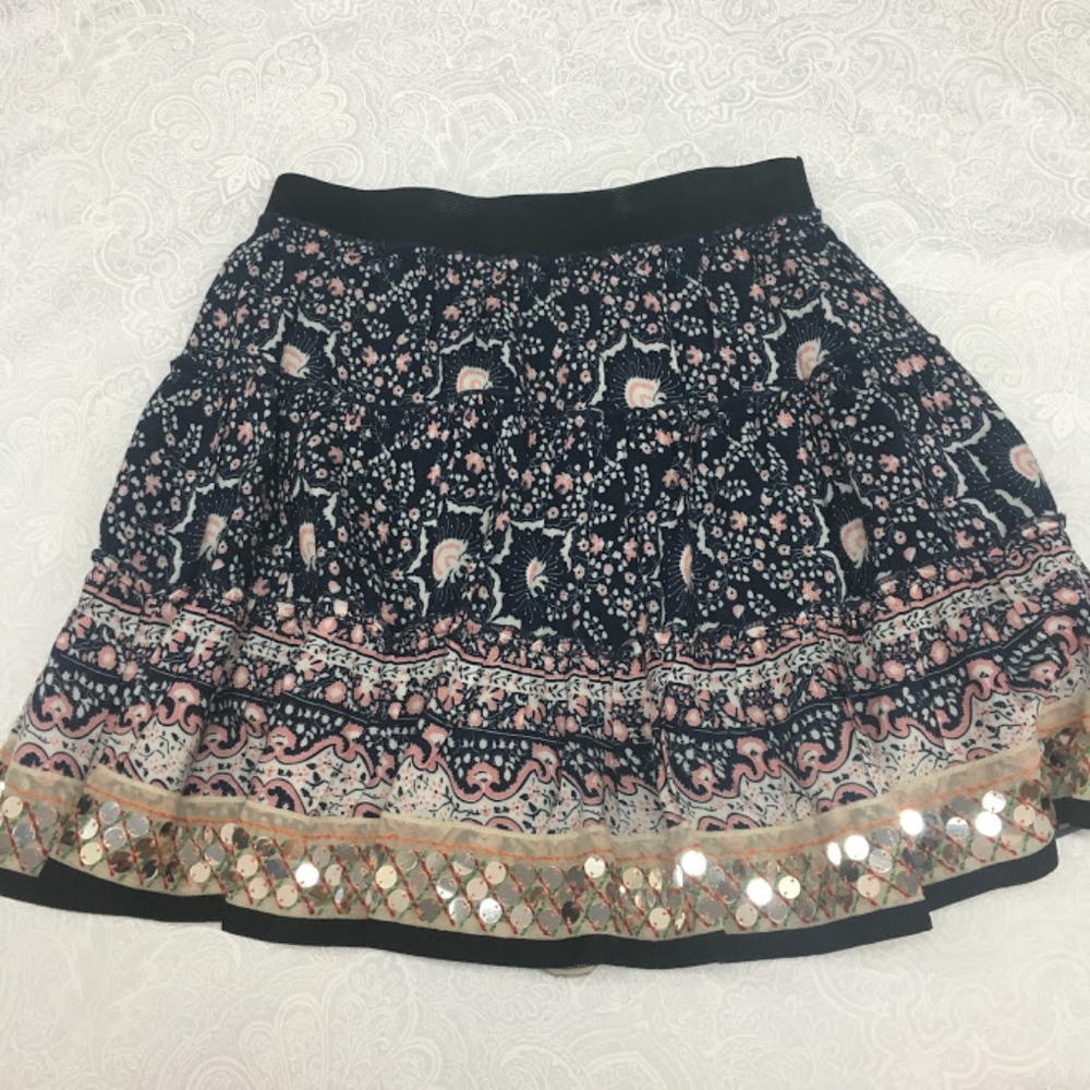 NWOT Free People Paisley Sequin Skirt