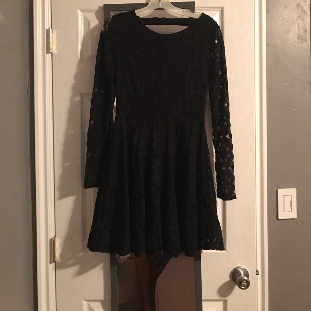 Nordstrom Painted Threads Black Lace Dress