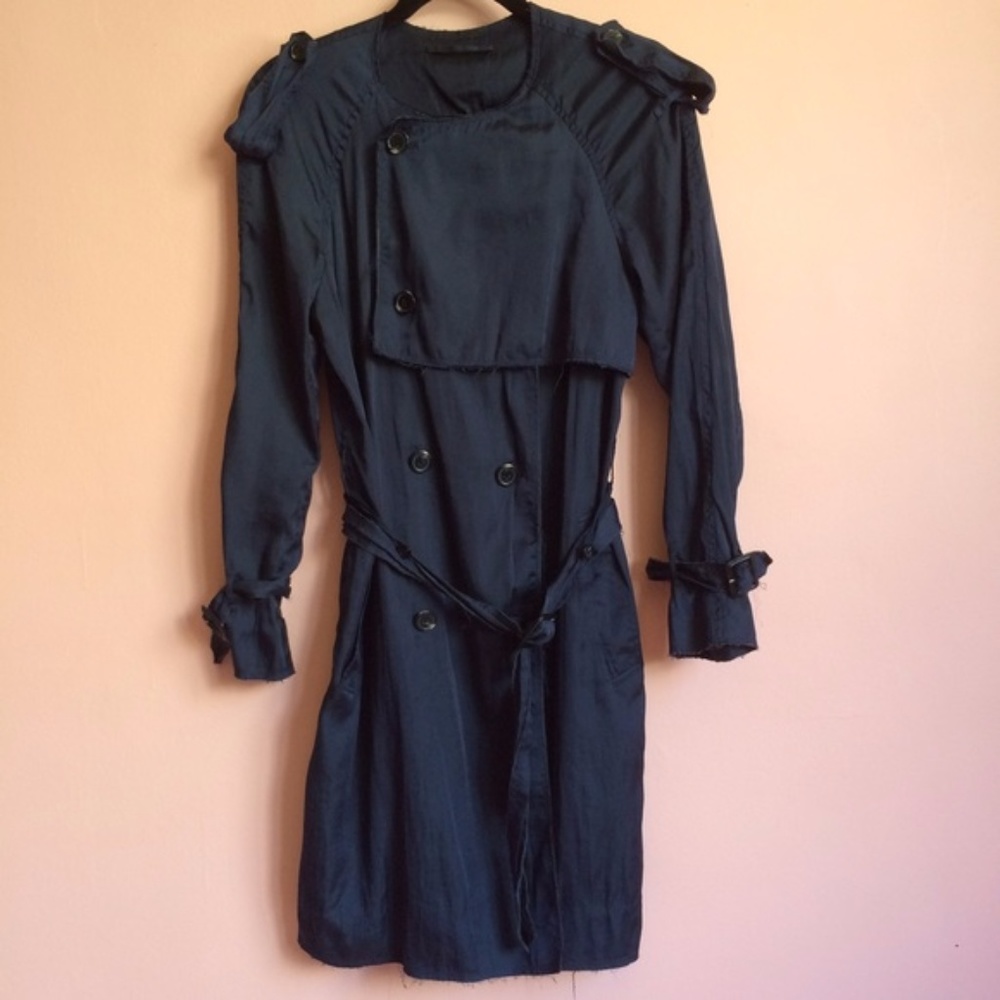 Phillip Lim 3.1 Midnight Raw Edge Trench Coat 2 - Picture 3 of 7