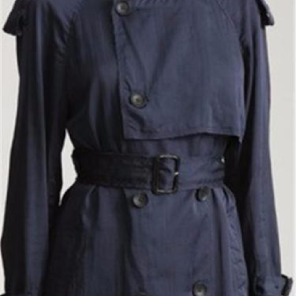 Phillip Lim 3.1 Midnight Raw Edge Trench Coat 2 - Picture 5 of 7
