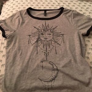 Grey sun and moon mandala tshirt