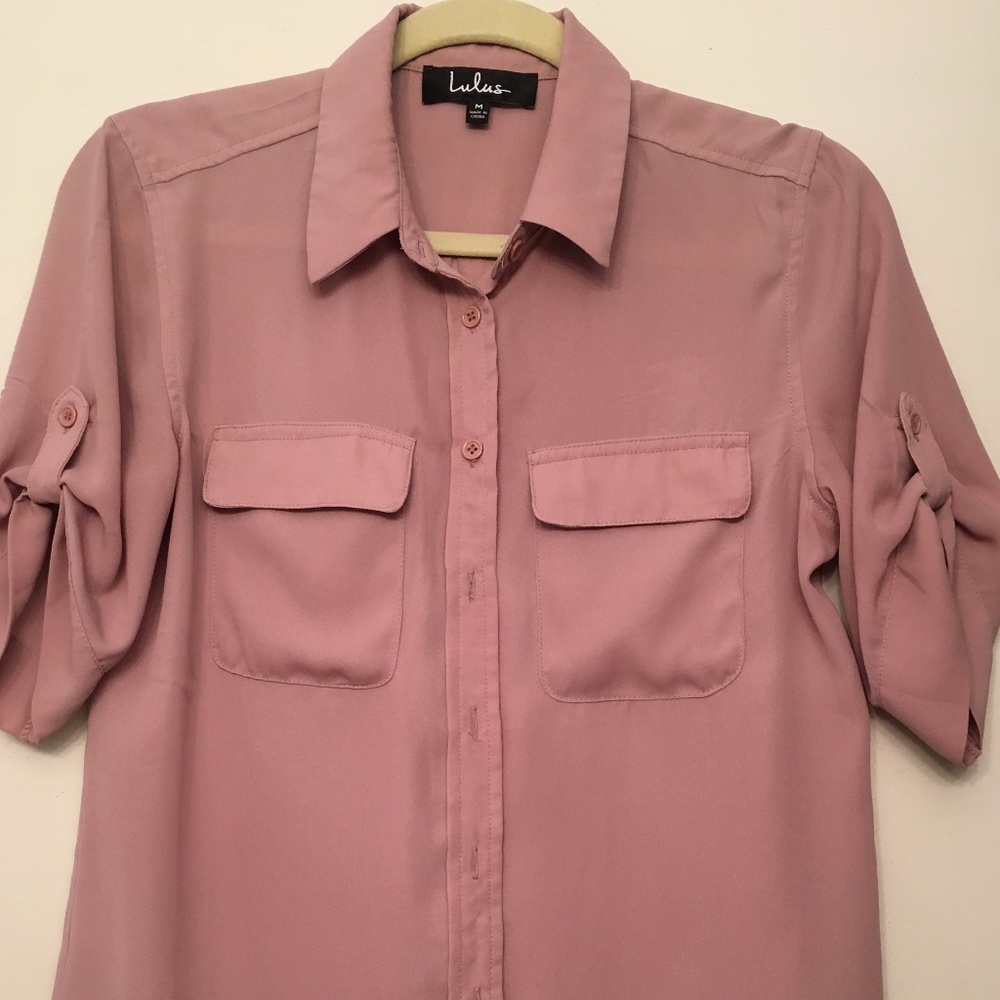 Mauve Button-Up Top