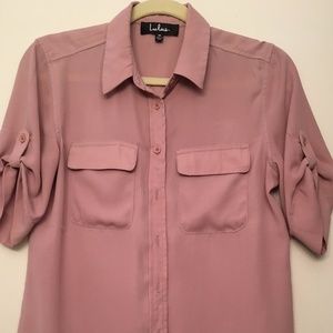Mauve Button-Up Top