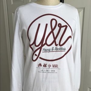 Young and Reckless Maroon and White Pullover