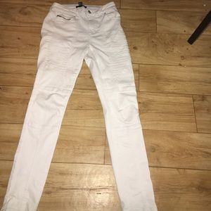 Forever 21 all white biker pants
