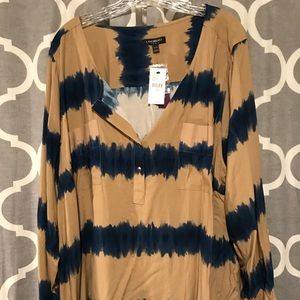 NWT lane Bryant striped 3/4 sleeve shirt