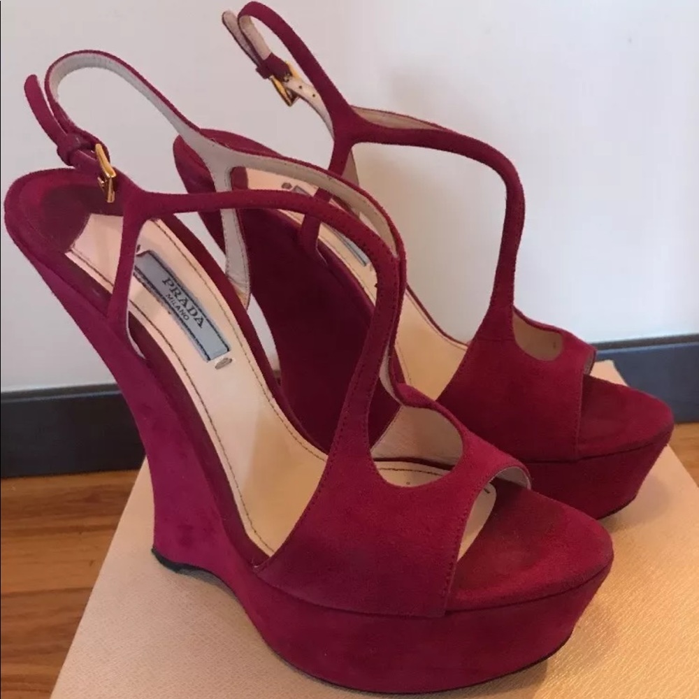 Prada Suede Platforms - image 1