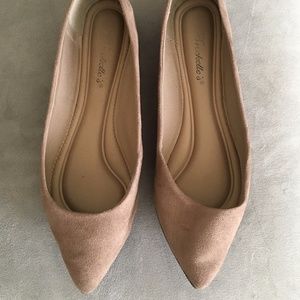 Lucille Taupe Suede Pointed Flats - Taupe, 8.5