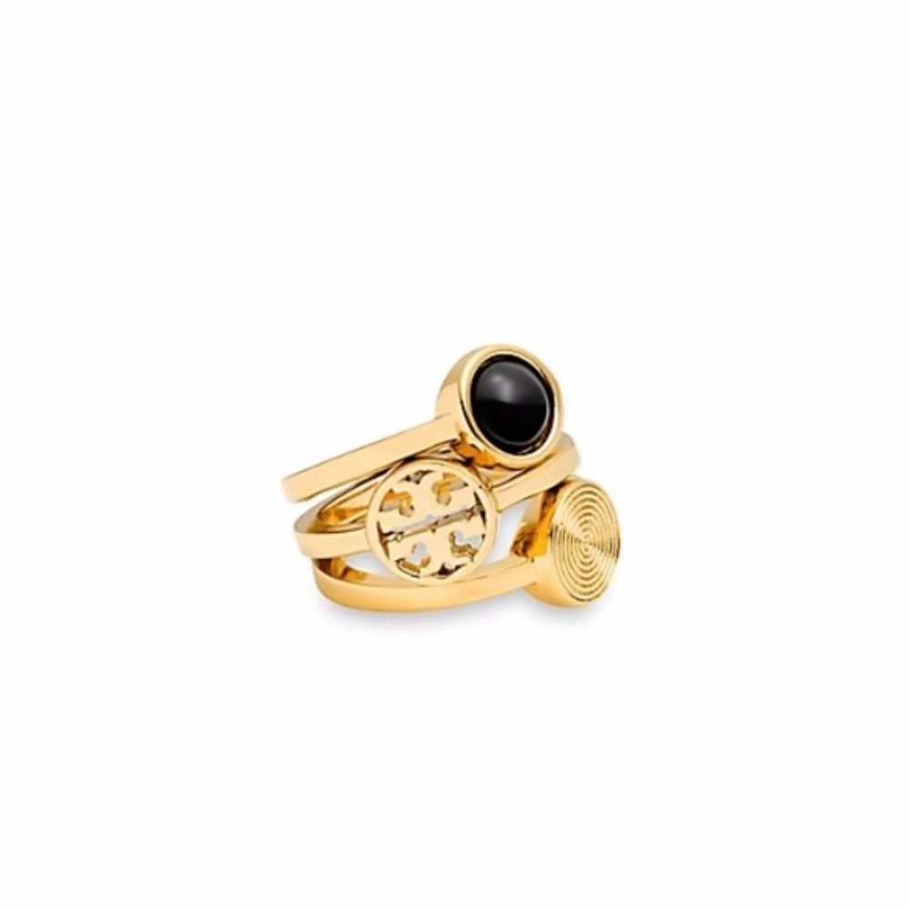 TORY BURCH "Livia" Stacked Ring Set - Picture 2 of 4