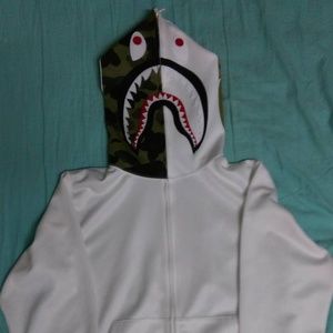 BAPE Jersey Shark Full Zip Hoodie  Size M