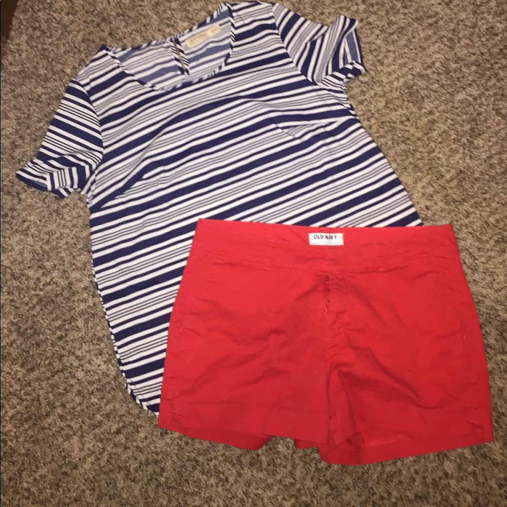 Blue and white striped shirt