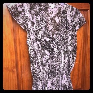 Black and White Ruffled Blouse