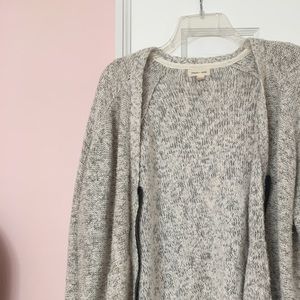 Grey Knit Zip Up Cardigan