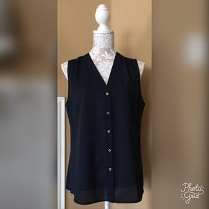 Banana Republic Navy Sleeveless Blouse