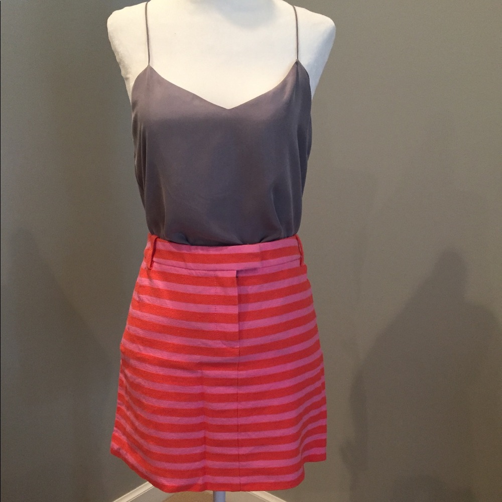 JCrew high-wasted skirt- red/pink