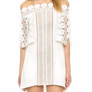Self-Portrait Off Shoulder White Serena Dress