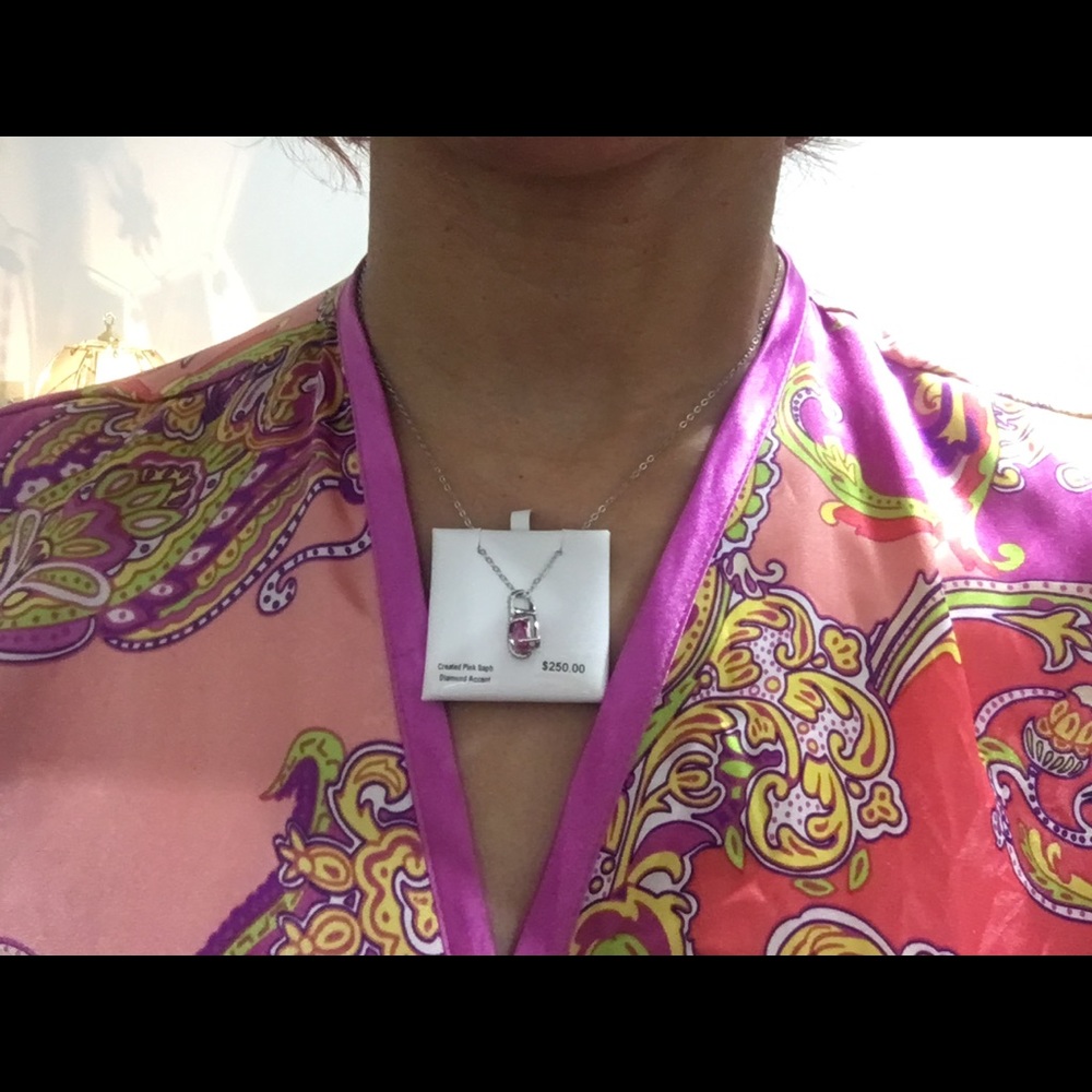 SS Pink Sapphire w Diamond/Accent.
