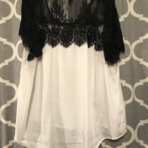 Torrid lace and satin blouse