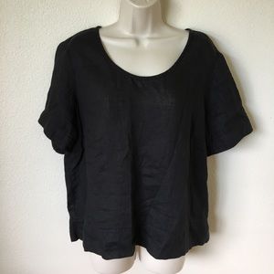 FLAX black shirt sleeve top