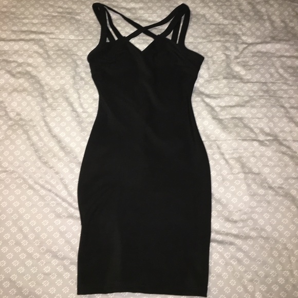 Black Strappy Bodycon Dress - Picture 2 of 3