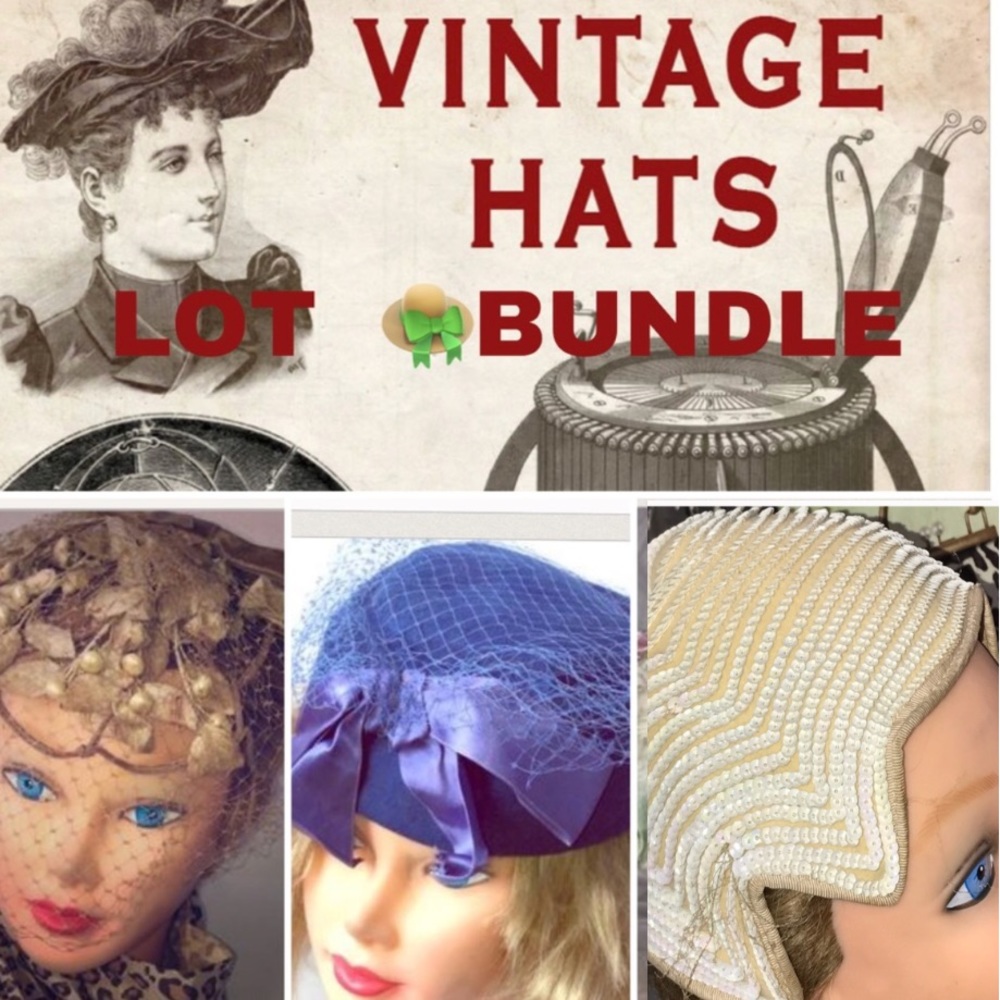 Price firm GREAT DEAL Variety of vintage HATS LOT