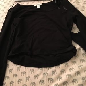 Black crop top long sleeve