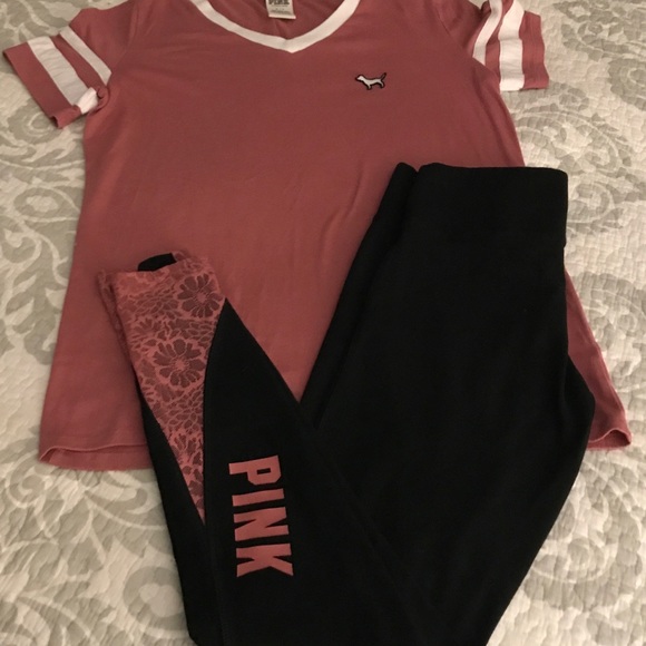 🚫SOLD🚫VS Pink T-S(?M) /Yoga Leggings,Size-S(?M) - Picture 2 of 8