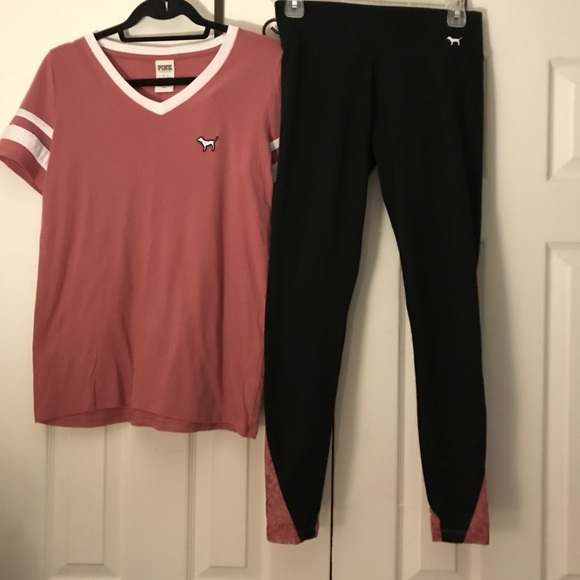 🚫SOLD🚫VS Pink T-S(?M) /Yoga Leggings,Size-S(?M) - Picture 3 of 8