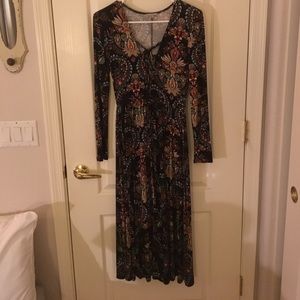 Paisley print midi dress