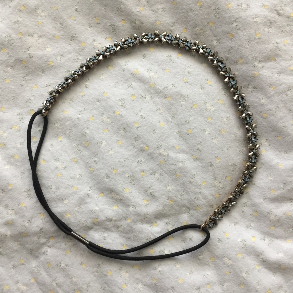 Zara Blue Floral Jewel Headband