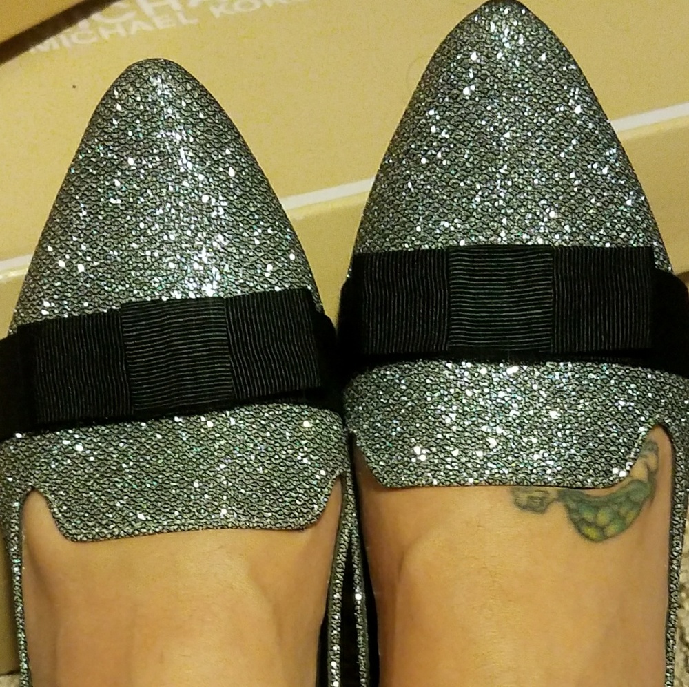 Silver and Black Flats
