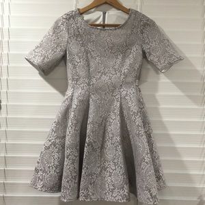 Gray laced flare dress