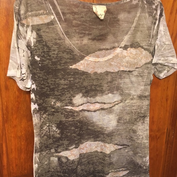 Patterned Semi Sheer Tee - Picture 1 of 3
