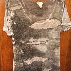 Patterned Semi Sheer Tee