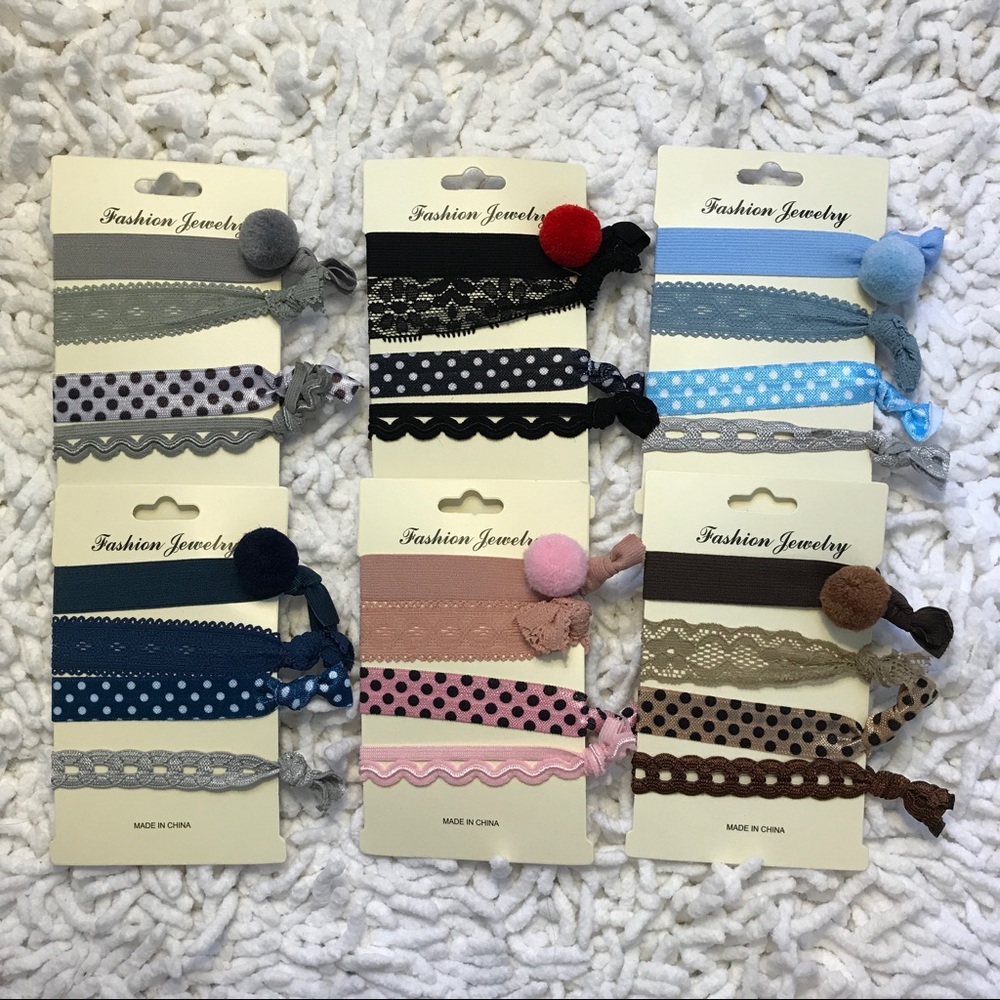 NWT Set of 6 trendy hair ties