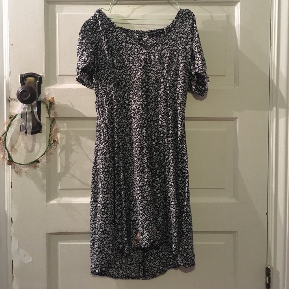 Black and white floral dress