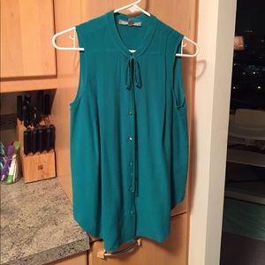 Silk blouse in emerald green